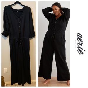 Black “Weekend” Long Sleeve Jumpsuit